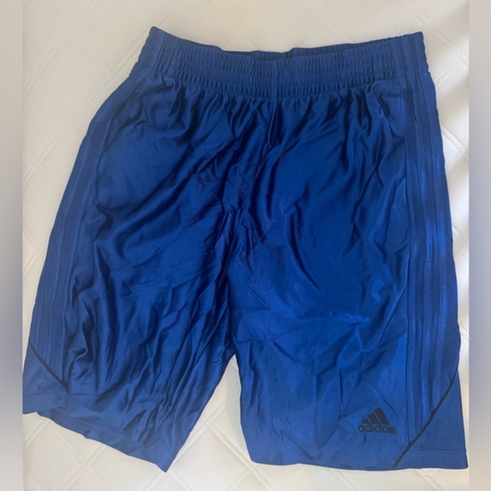 Adidas Blue Athletic Shorts Lightweight Elastic Waist